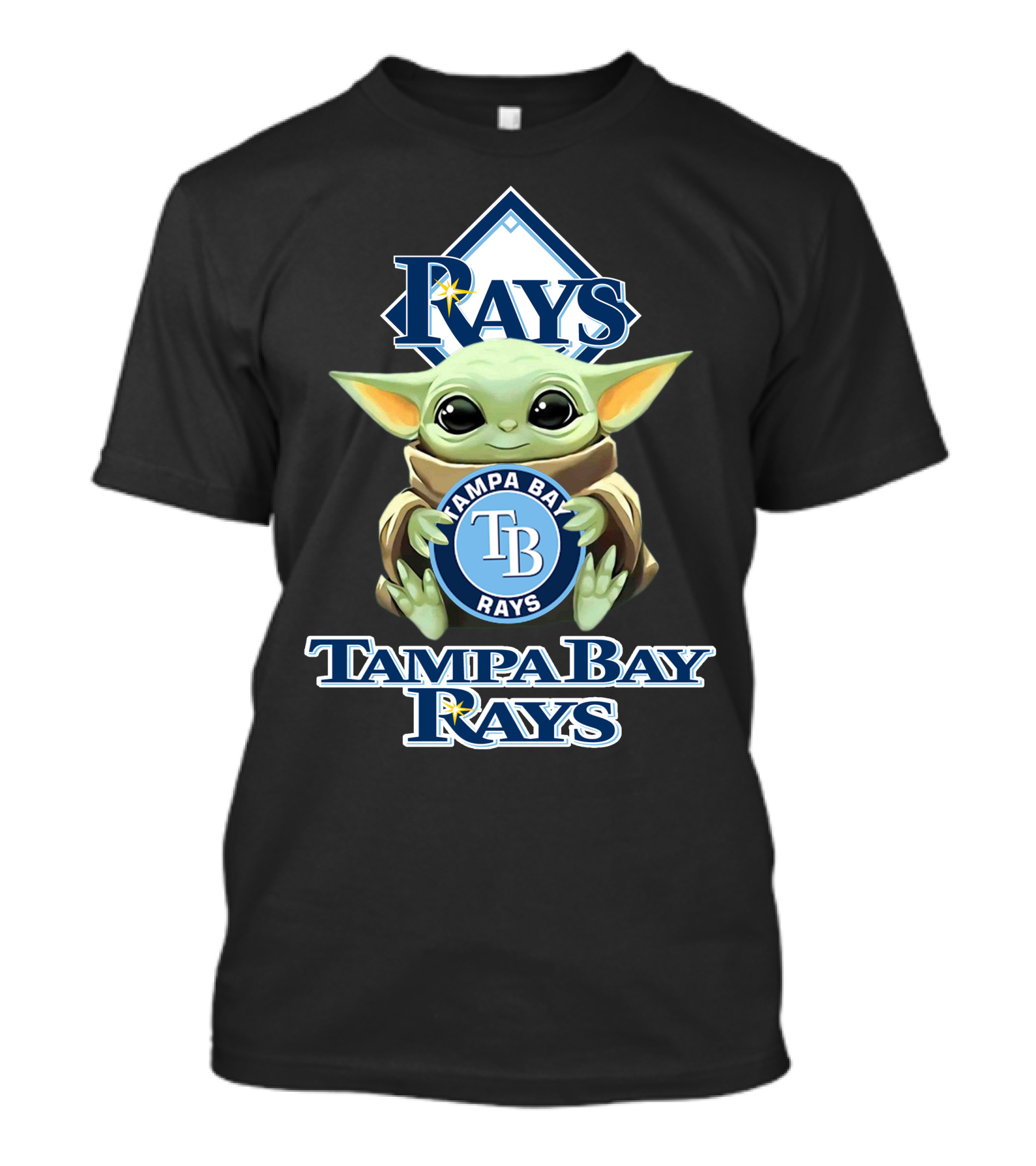 Tampa Bay Rays Baby Yoda Star Wars Mlb Collaboration T-Shirt