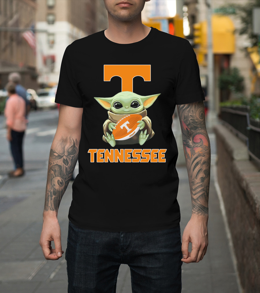 Tennessee Volunteers T Baby Yoda Football T-Shirt