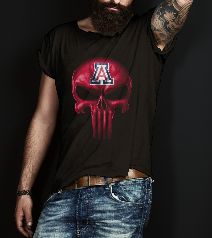 Arizona Wildcats Punisher Skull T-Shirt