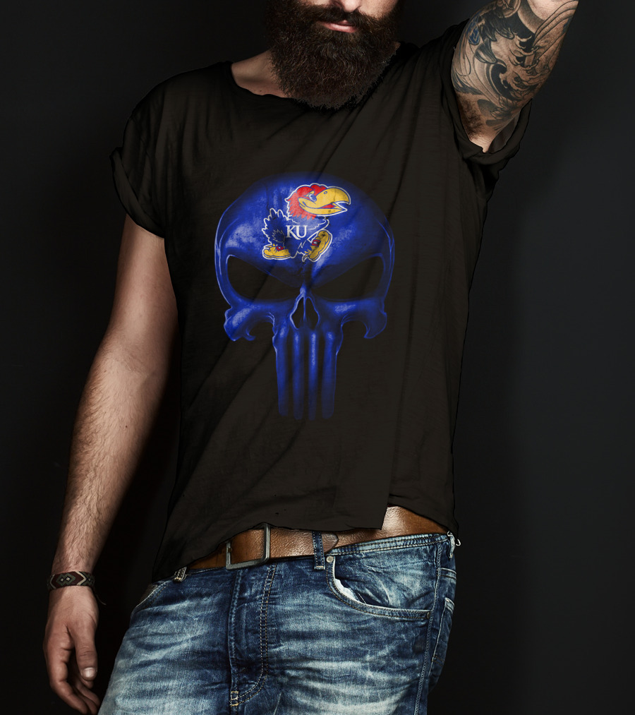 Kansas Jayhawks Skull Ku T-Shirt