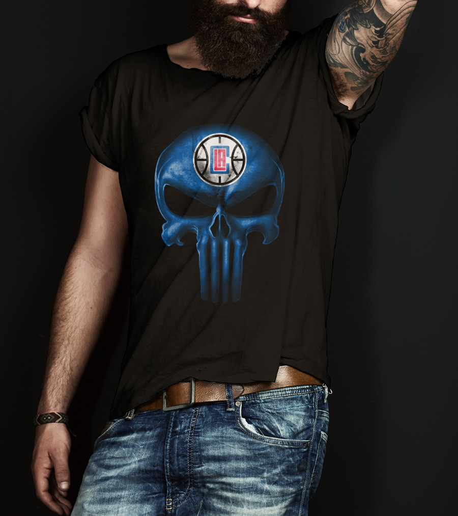 La Clippers Skull Punisher-Style T-Shirt