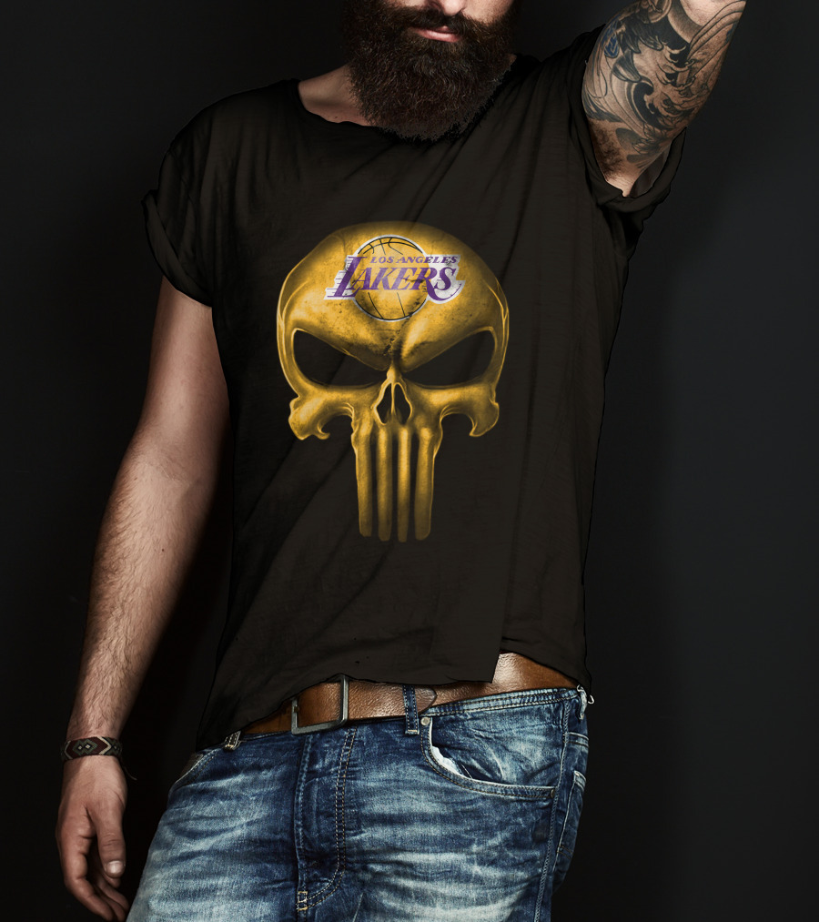 Los Angeles Lakers Skull Basketball T-Shirt