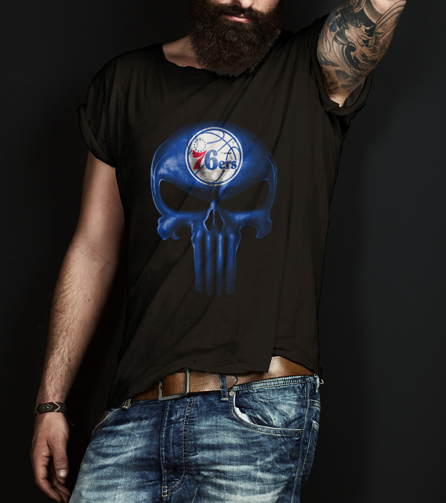 Philadelphia 76ers Punisher Skull T-Shirt