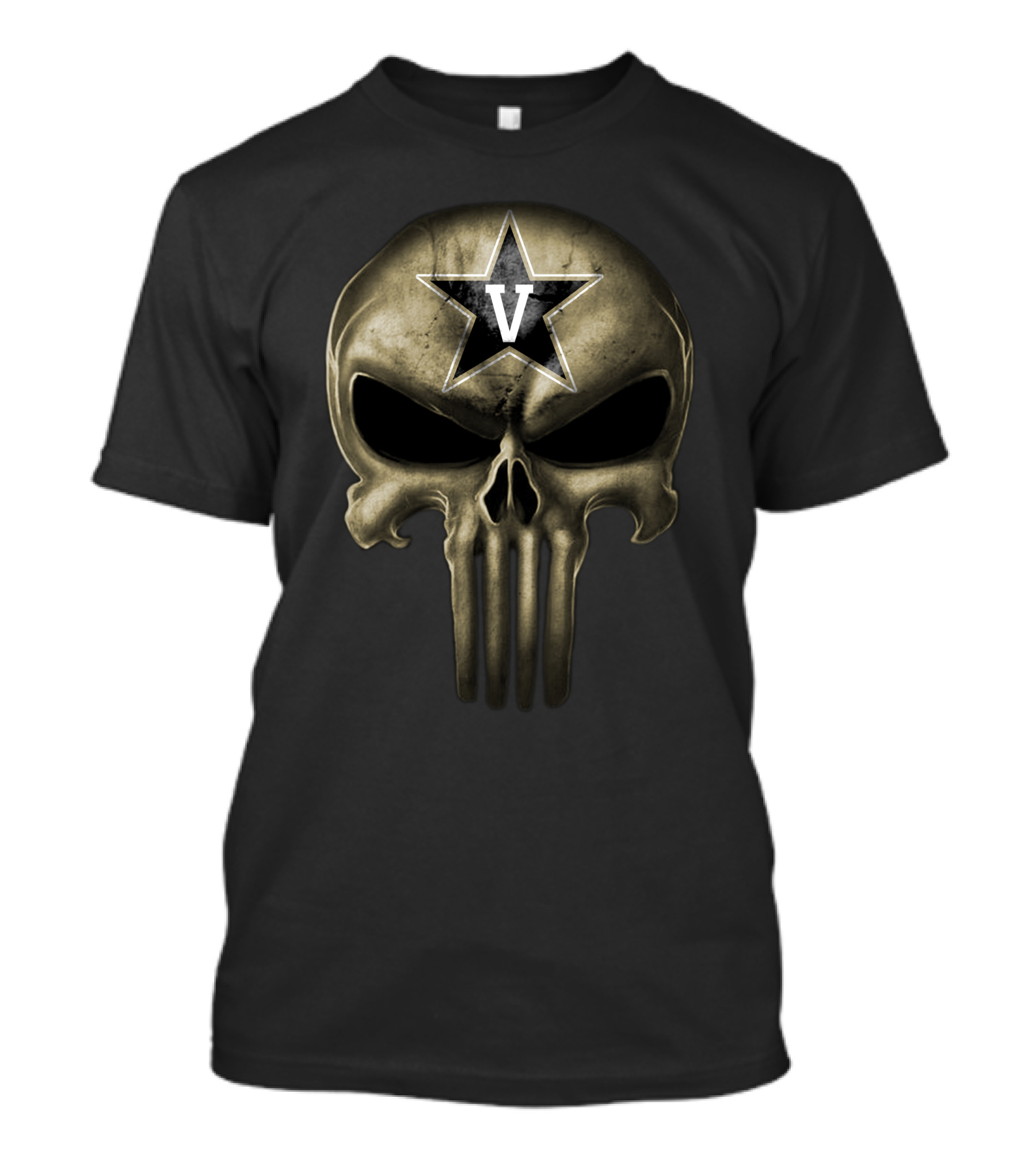 Vanderbilt Commodores Skull Punisher T-Shirt