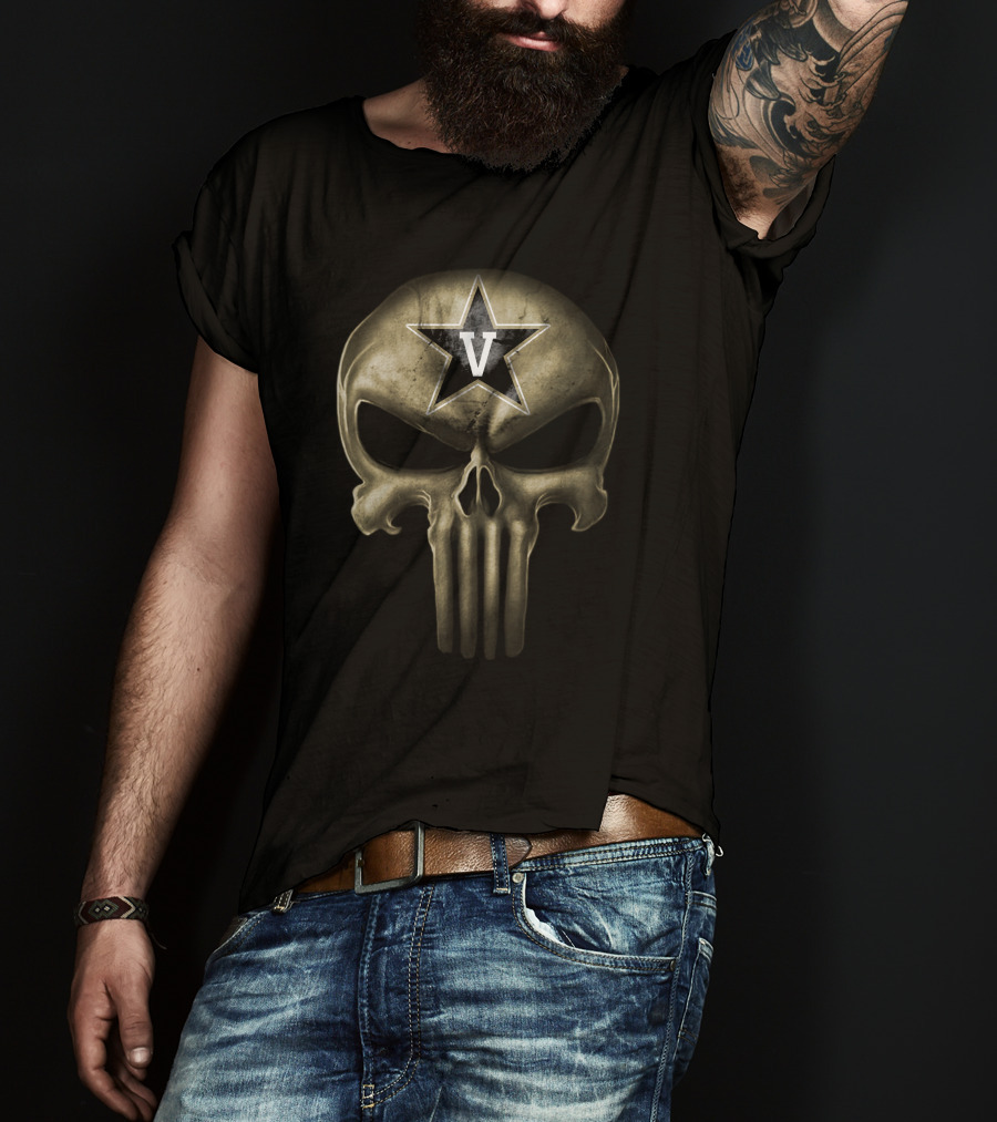 Vanderbilt Commodores Skull Punisher T-Shirt