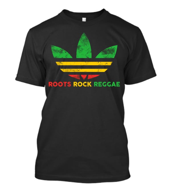 Roots Rock Reggae Three Stripe Leaf T-Shirt