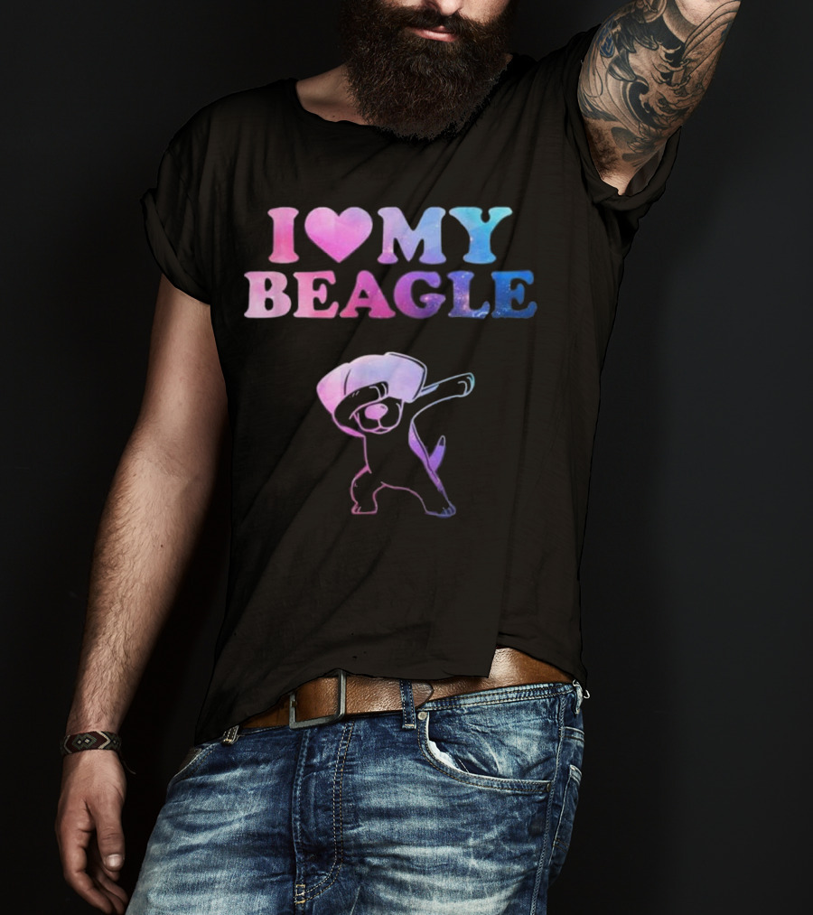 I Love My Beagle Dabbing Puppy T-Shirt