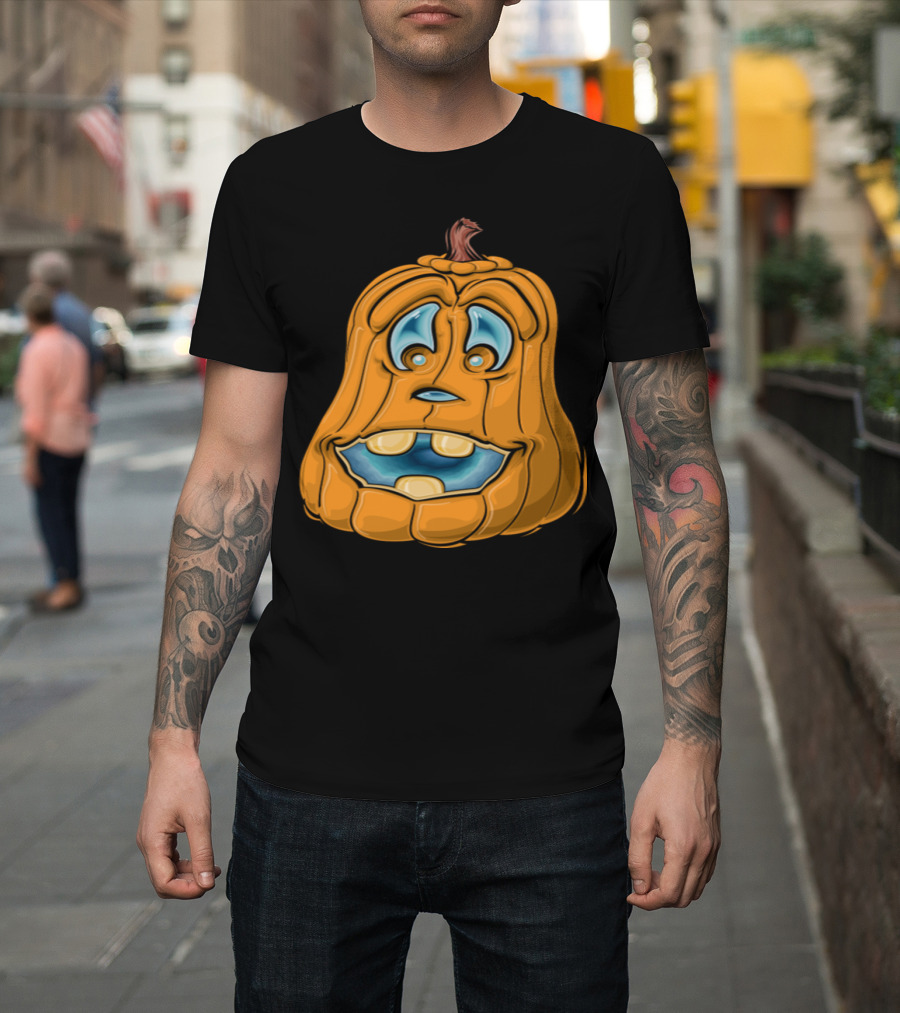Funny Pumpkin Face with Goofy Expression T-Shirt