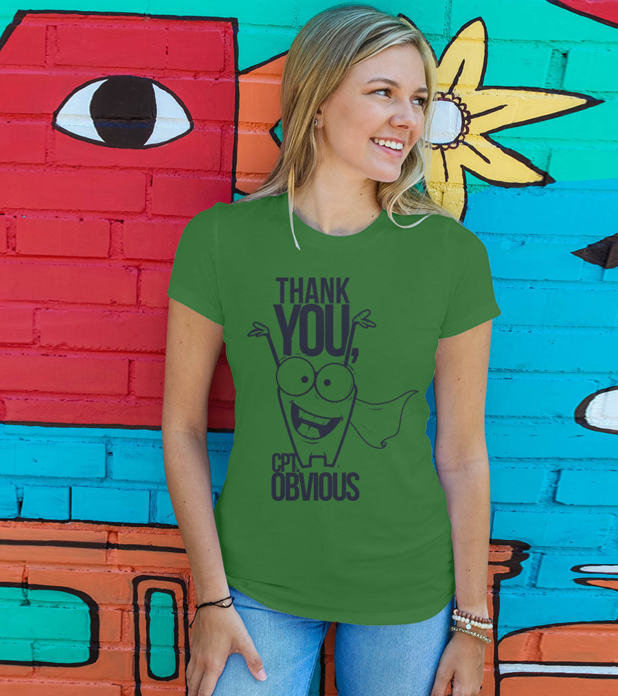 Thank You Cpt Obvious Superhero Cartoon T-Shirt