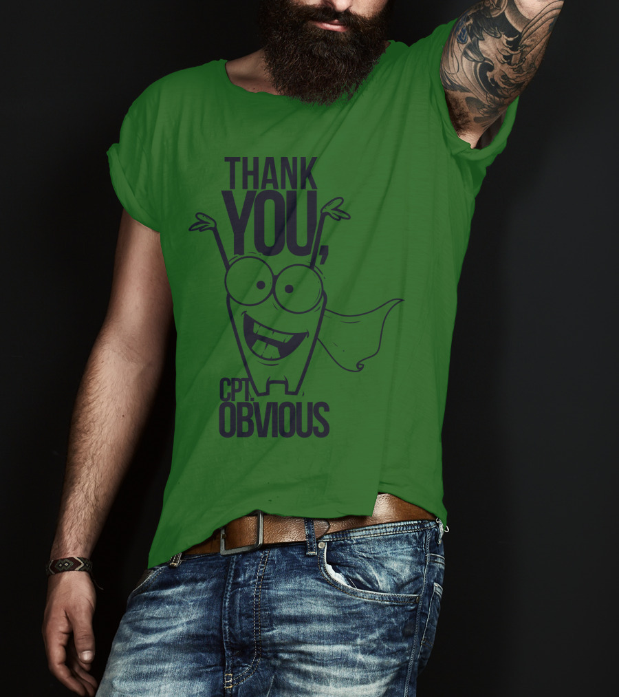 Thank You Cpt Obvious Superhero Cartoon T-Shirt