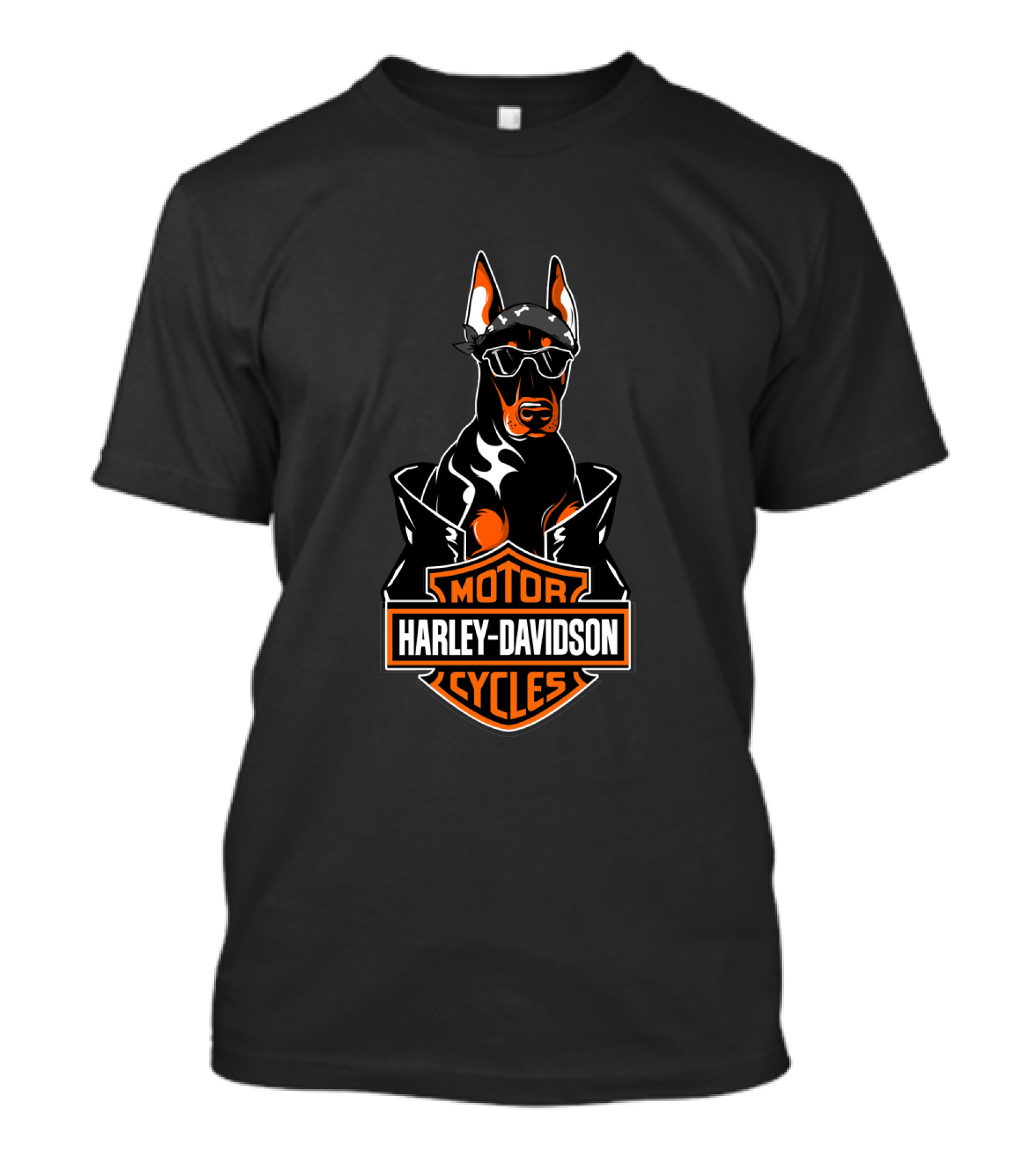 Doberman Harley Davidson Motorcycles T-Shirt