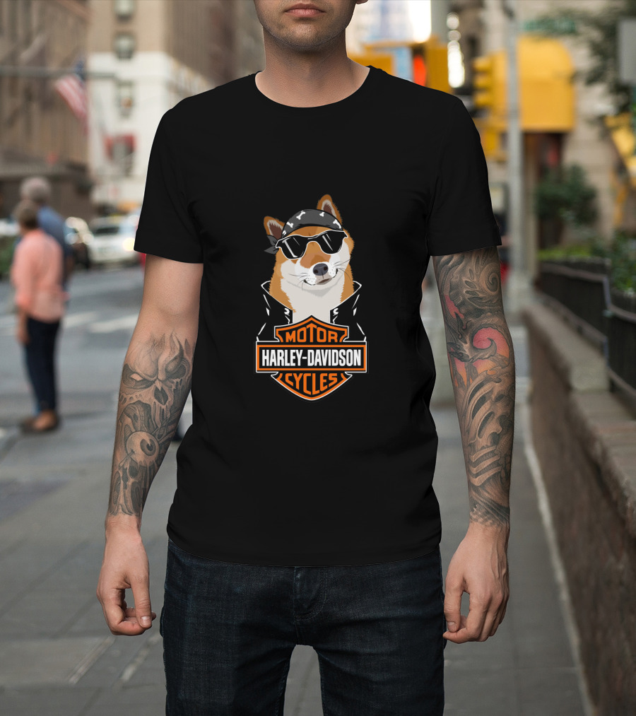 Harley Davidson Shiba Inu Motorcycles T-Shirt