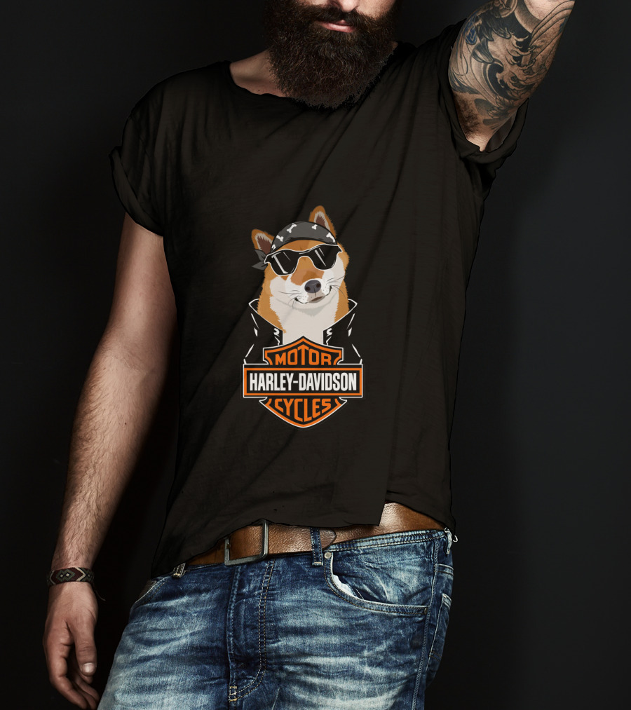 Harley Davidson Shiba Inu Motorcycles T-Shirt