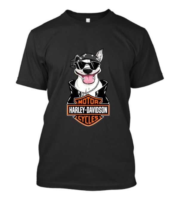 Harley Davidson Motor Cycles Staffordshire Bull Terrier Motorcycle T-Shirt