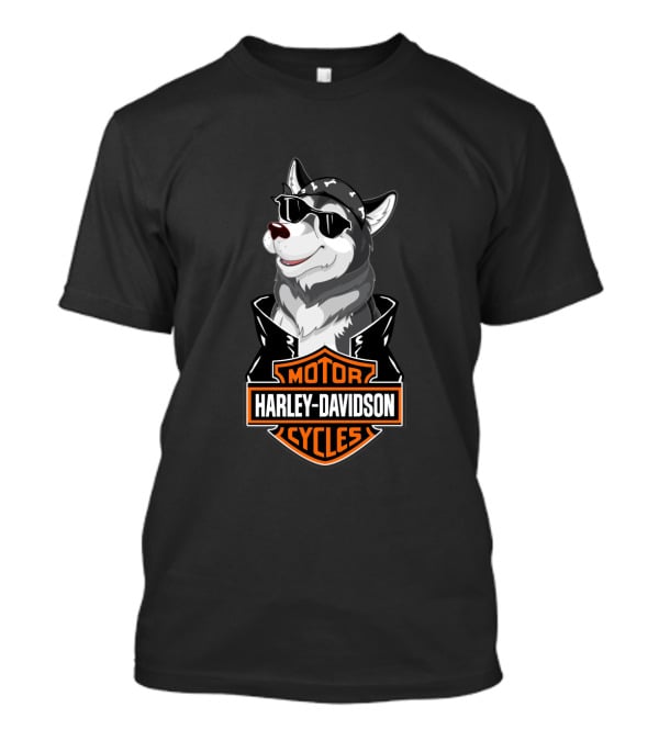 Huskies Harley Davidson Motorcycle Cycles T-Shirt