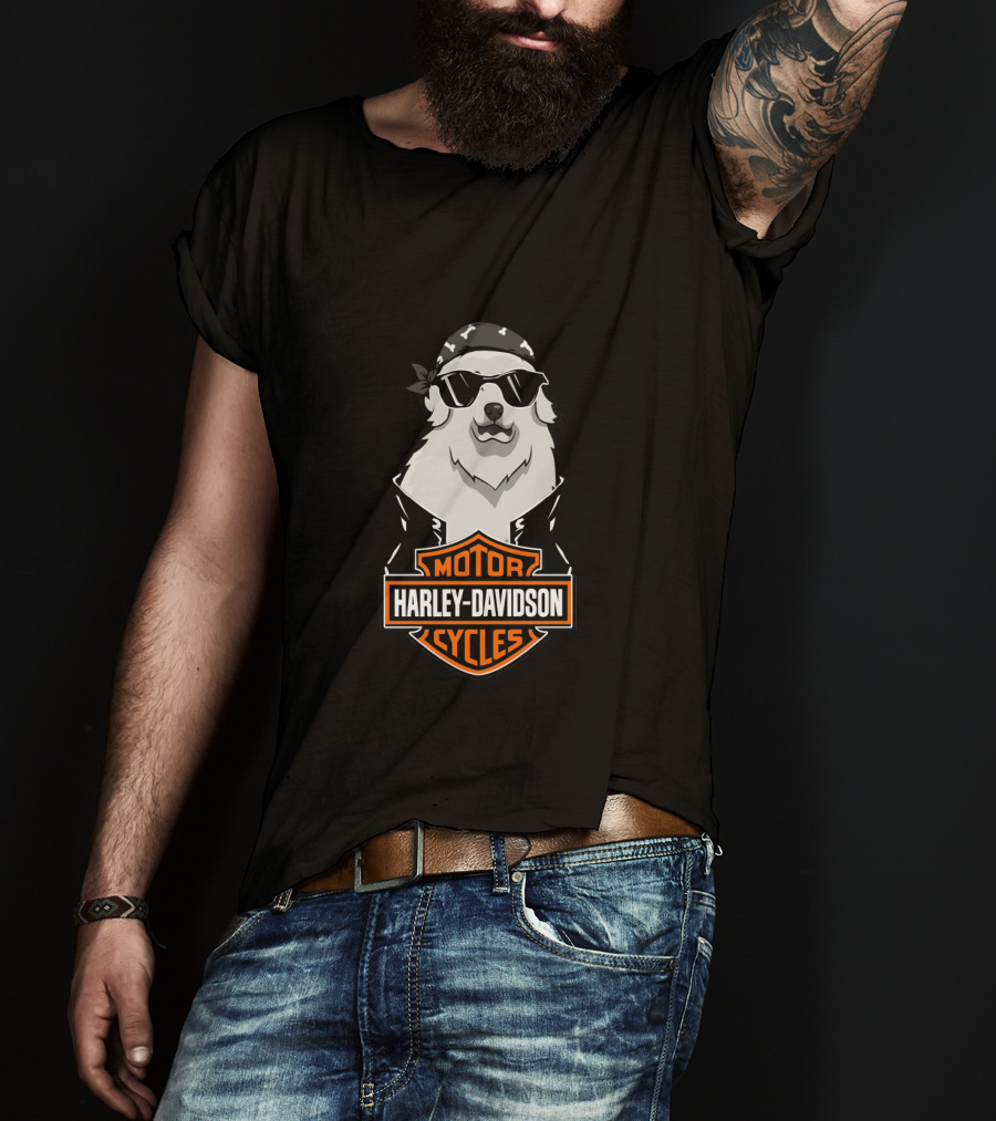 Harley Davidson Great Pyrenees Biker T-Shirt