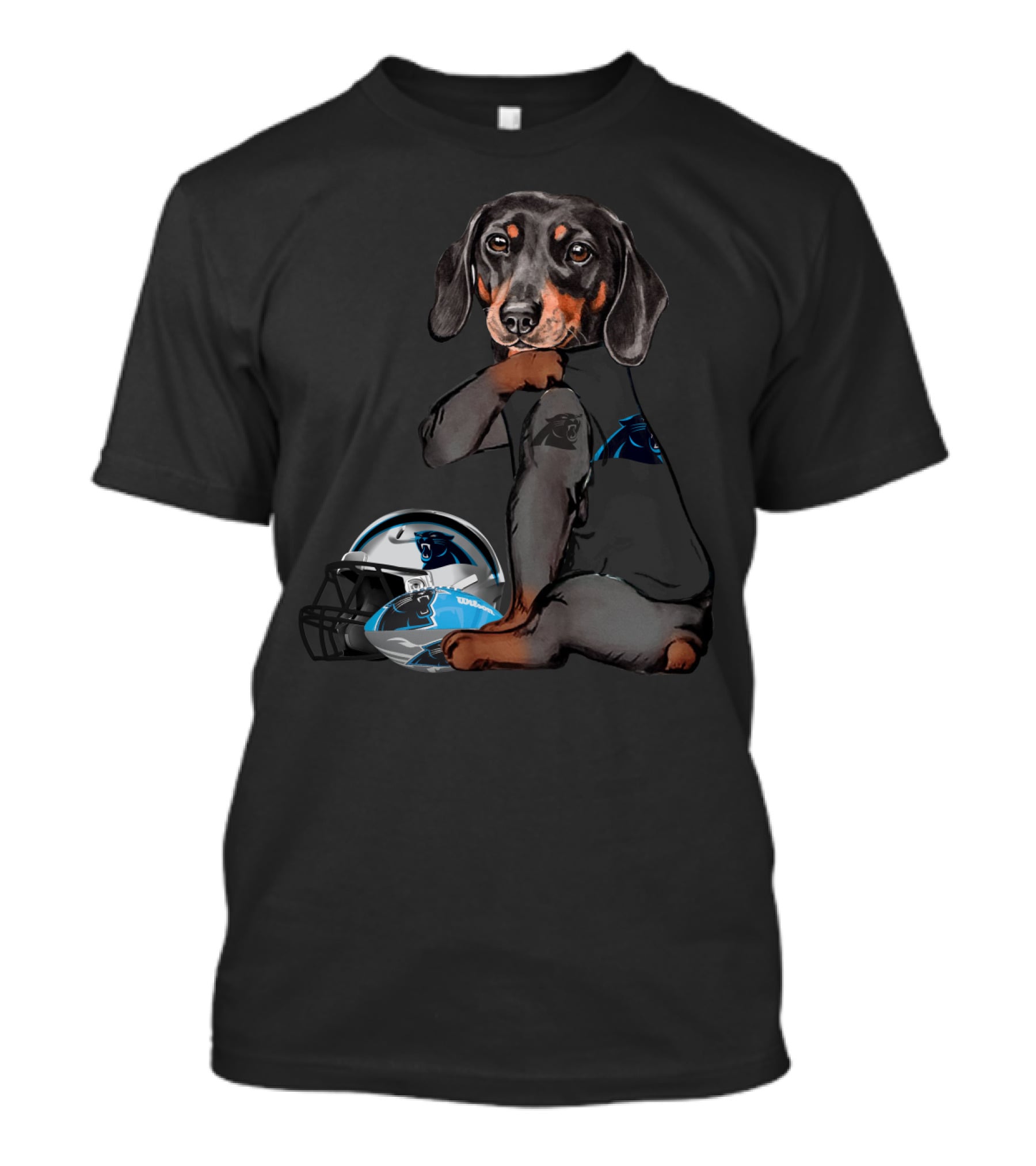 Carolina Panthers Dachshund With Helmet T-Shirt