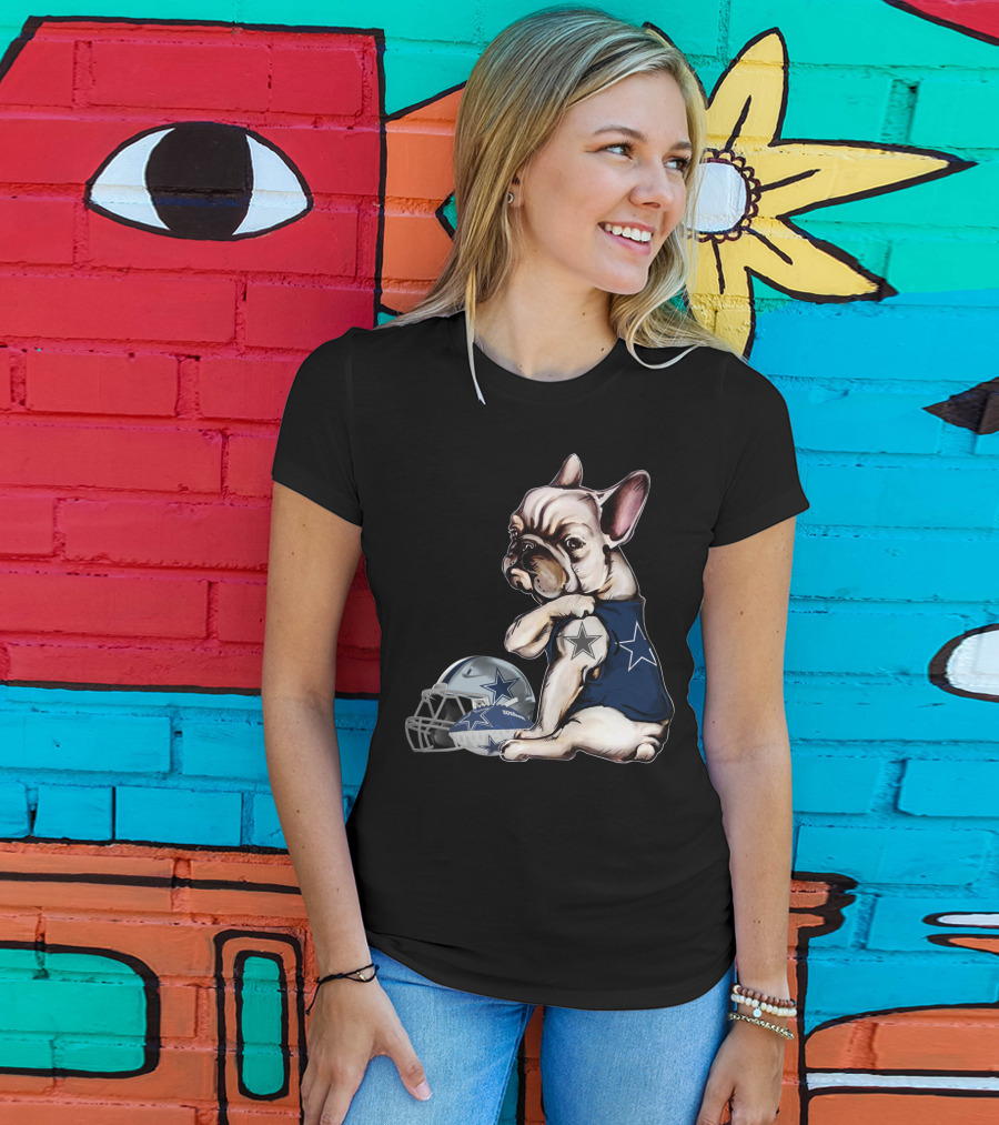 Dallas Cowboys Pug With Star Jersey And Helmet T-Shirt