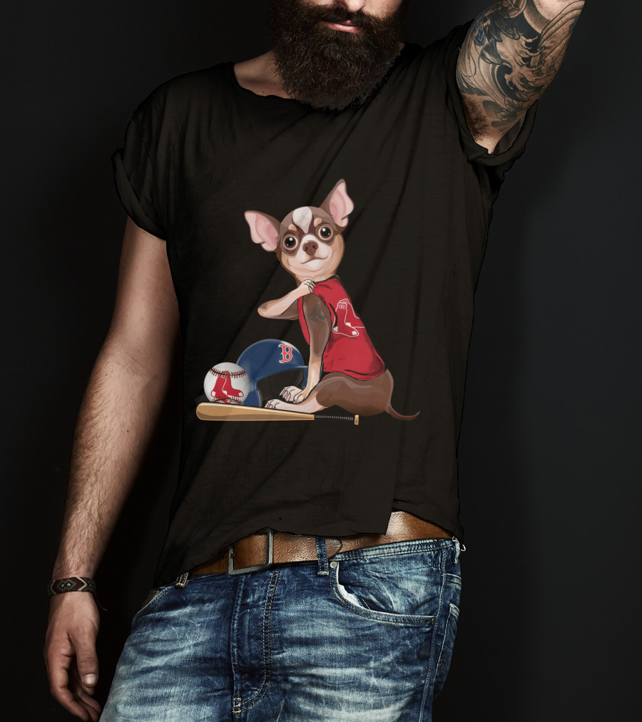 Boston Red Sox Chihuahua Baseball Gear T-Shirt