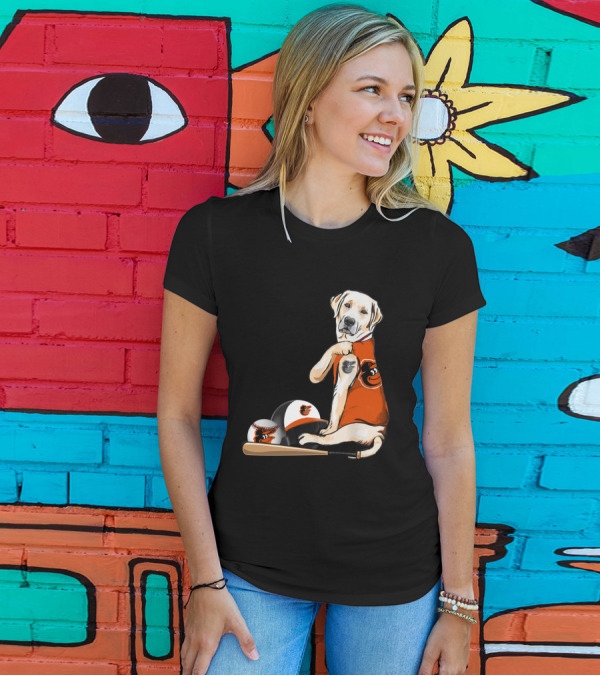 Yellow Labradors Baltimore Orioles Baseball Retriever T-Shirt