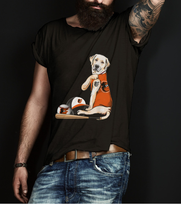 Yellow Labradors Baltimore Orioles Baseball Retriever T-Shirt