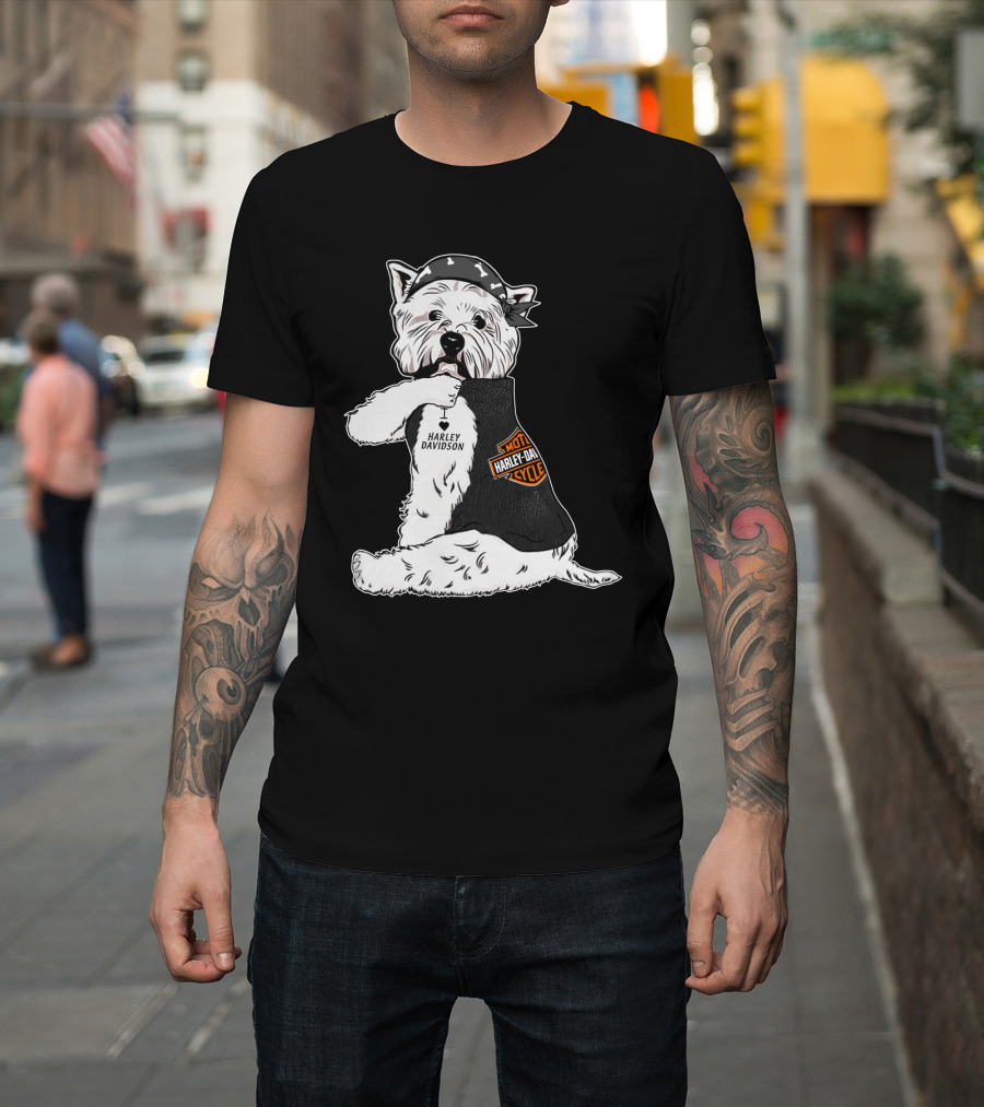 West Highland White Terrier Harley Davidson Motocycle Bandana T-Shirt