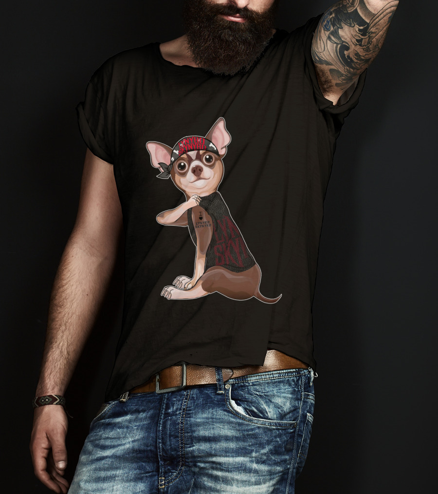 Lynyrd Skynyrd Bandana Chihuahua Wearing I Love Lynyrd Skynyrd Outfit T-Shirt