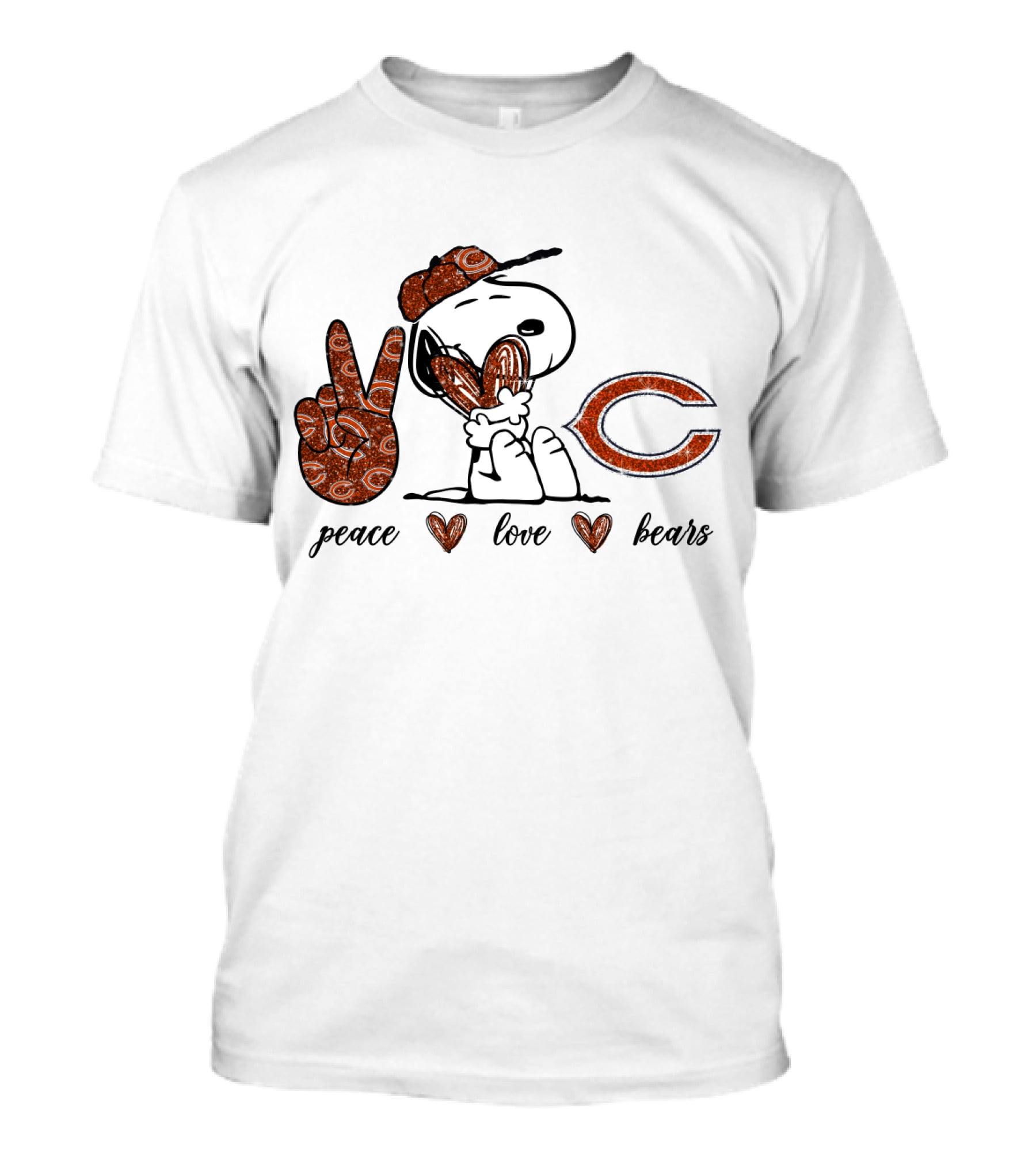Peace Love Chicago Bears Snoopy Victory T-Shirt