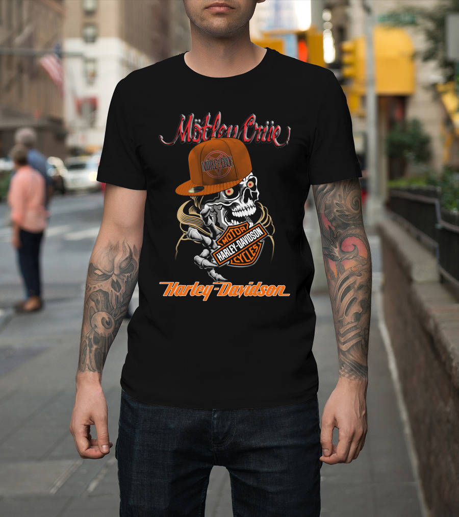 Mötley Crüe Harley Davidson Skull Motor Cycles T-Shirt
