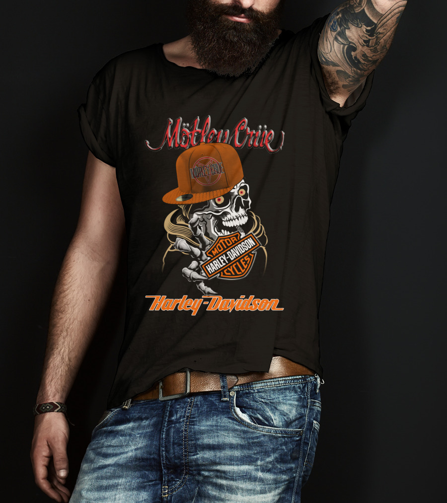Mötley Crüe Harley Davidson Skull Motor Cycles T-Shirt