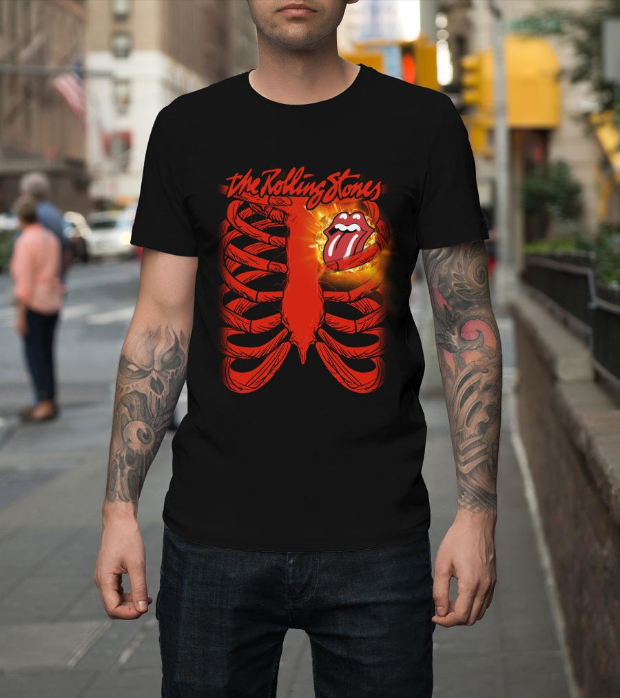 The Rolling Stones Tongue Logo Inside Ribcage T-Shirt