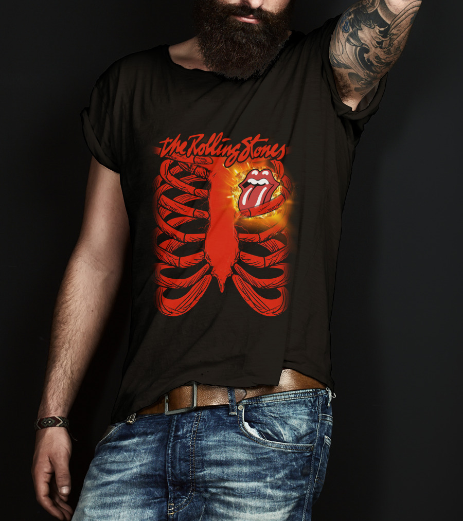The Rolling Stones Tongue Logo Inside Ribcage T-Shirt
