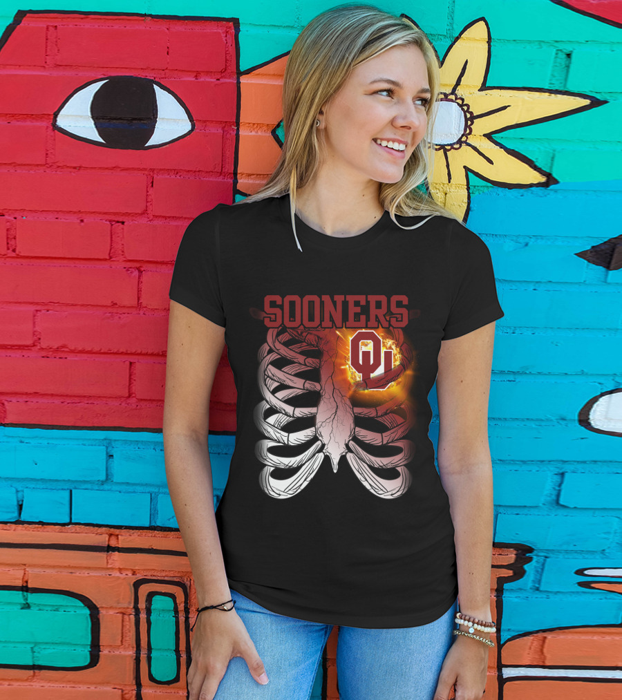 Sooners OU Ribcage Fireball T-Shirt