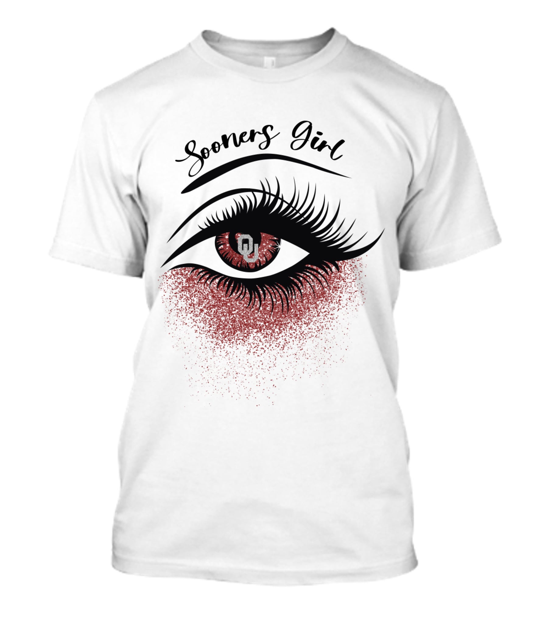 Sooners Girl Oklahoma Eyes With OU T-Shirt