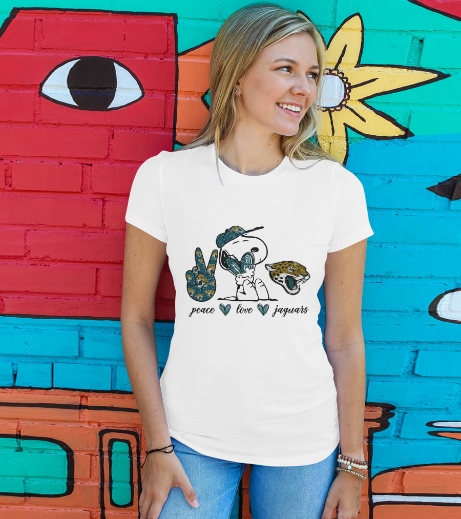 Peace Love Jacksonville Jaguars Snoopy T-Shirt