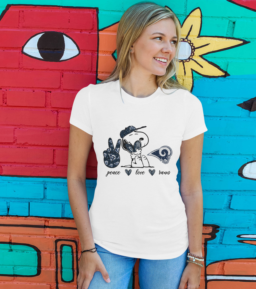 Peace Love Rams Los Angeles Snoopy T-Shirt
