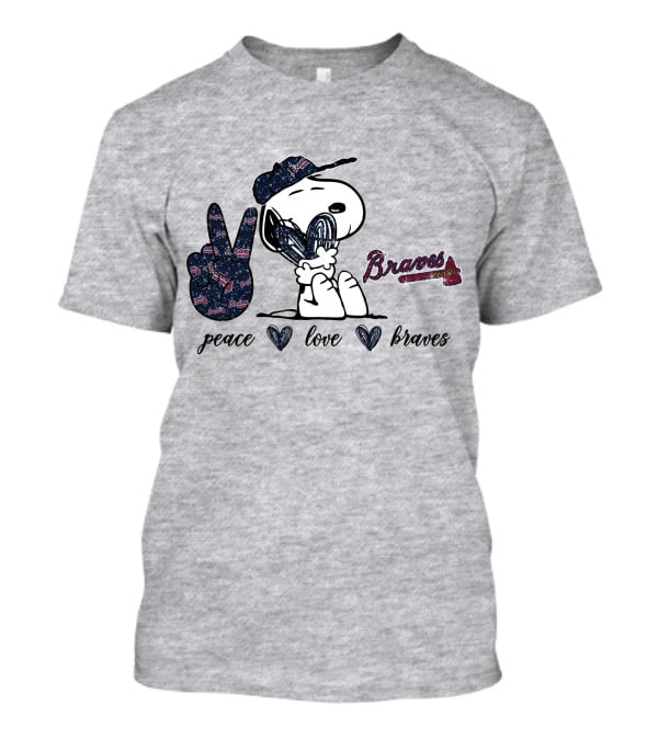 Peace Love Braves Snoopy Fan T-Shirt