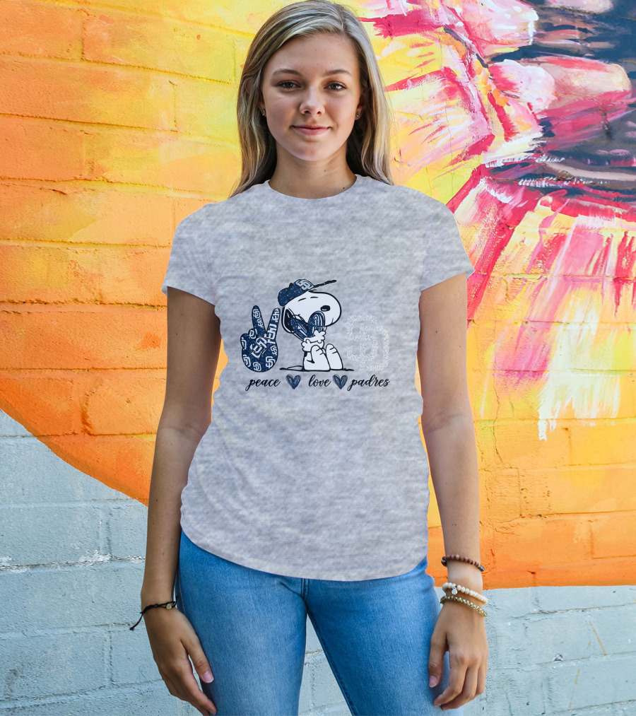 Peace Love San Diego Padres Snoopy SD T-Shirt