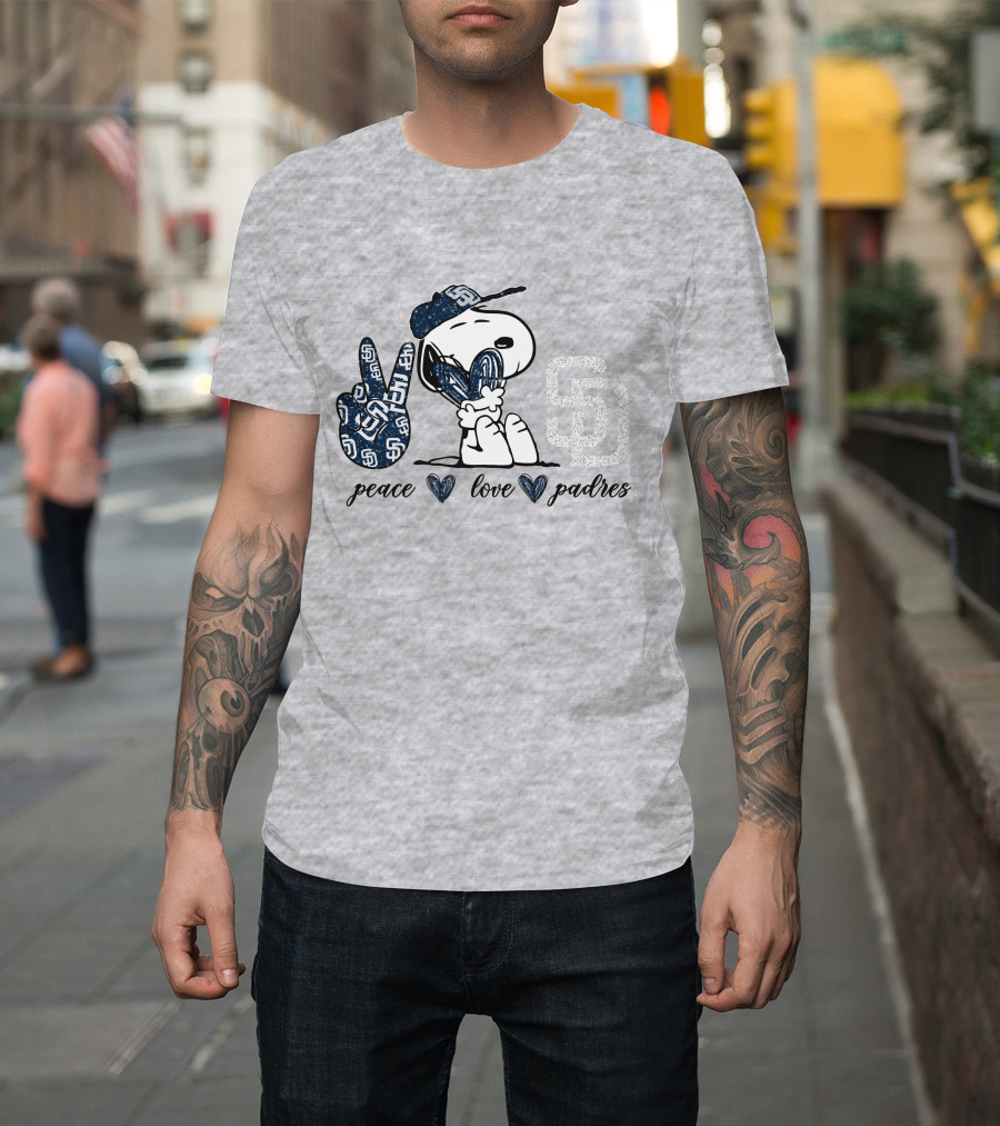 Peace Love San Diego Padres Snoopy SD T-Shirt