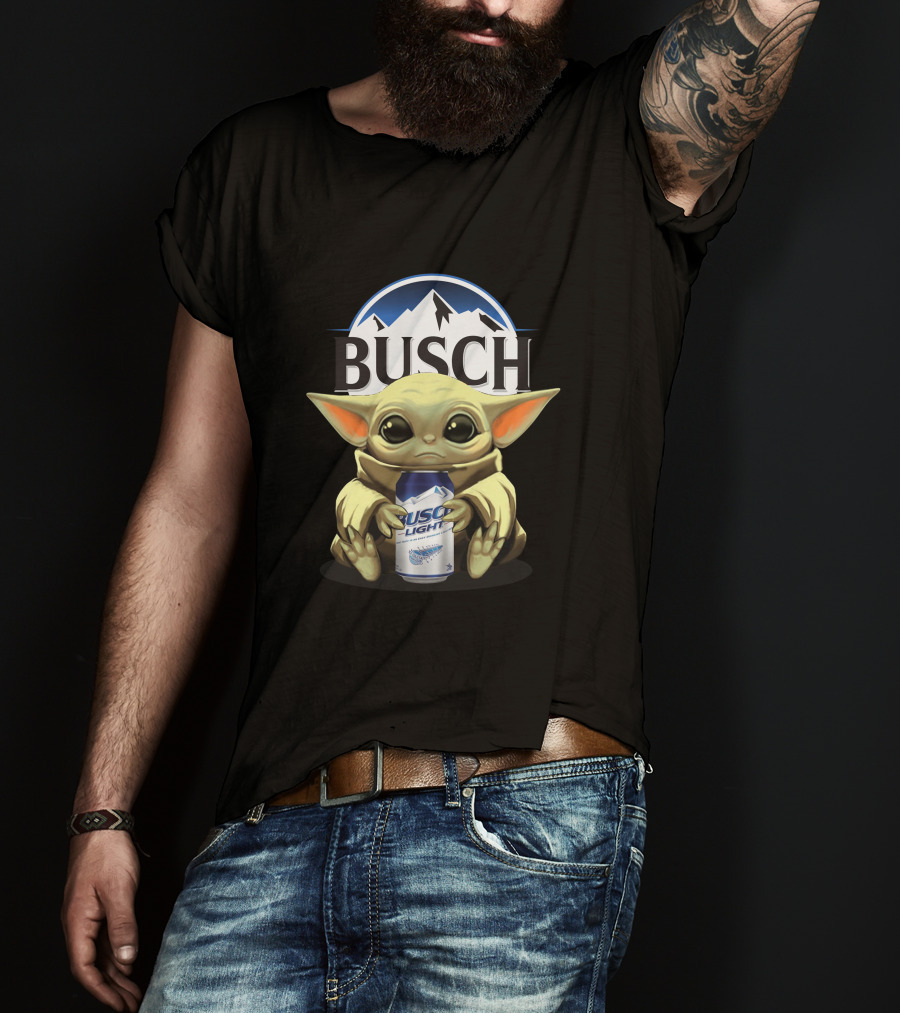 Busch Light Yoda With Beer Can Iconic Blend T-Shirt
