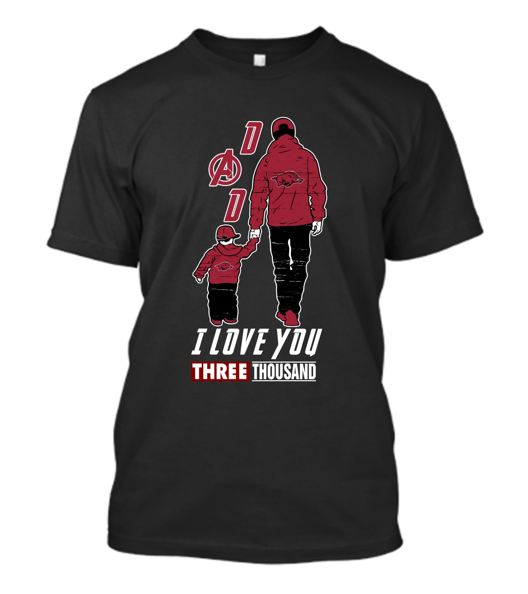 Arkansas Razorbacks Dad I Love You Three Thousand T-Shirt