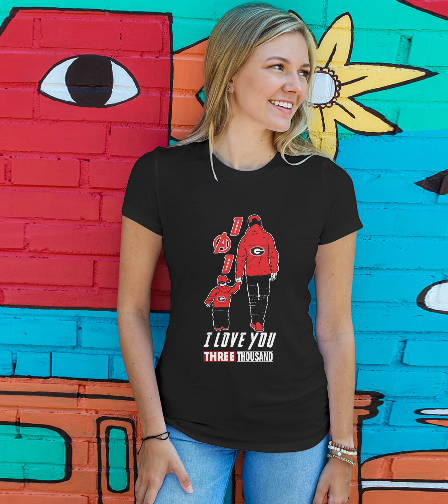 I Love You Three Thousand Dad Georgia Bulldogs Avengers T-Shirt