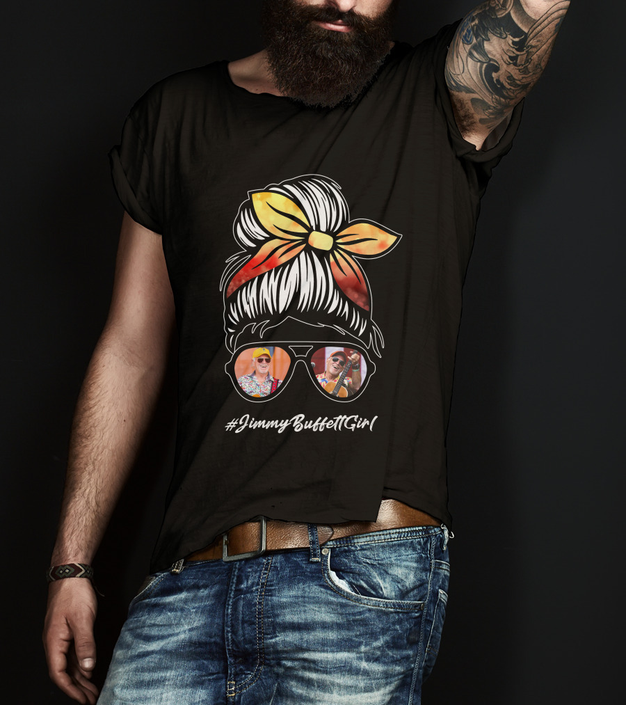 JimmyBuffettGirl Iconic Tropical Music Vibes Sunglasses Bandana Hair T-Shirt
