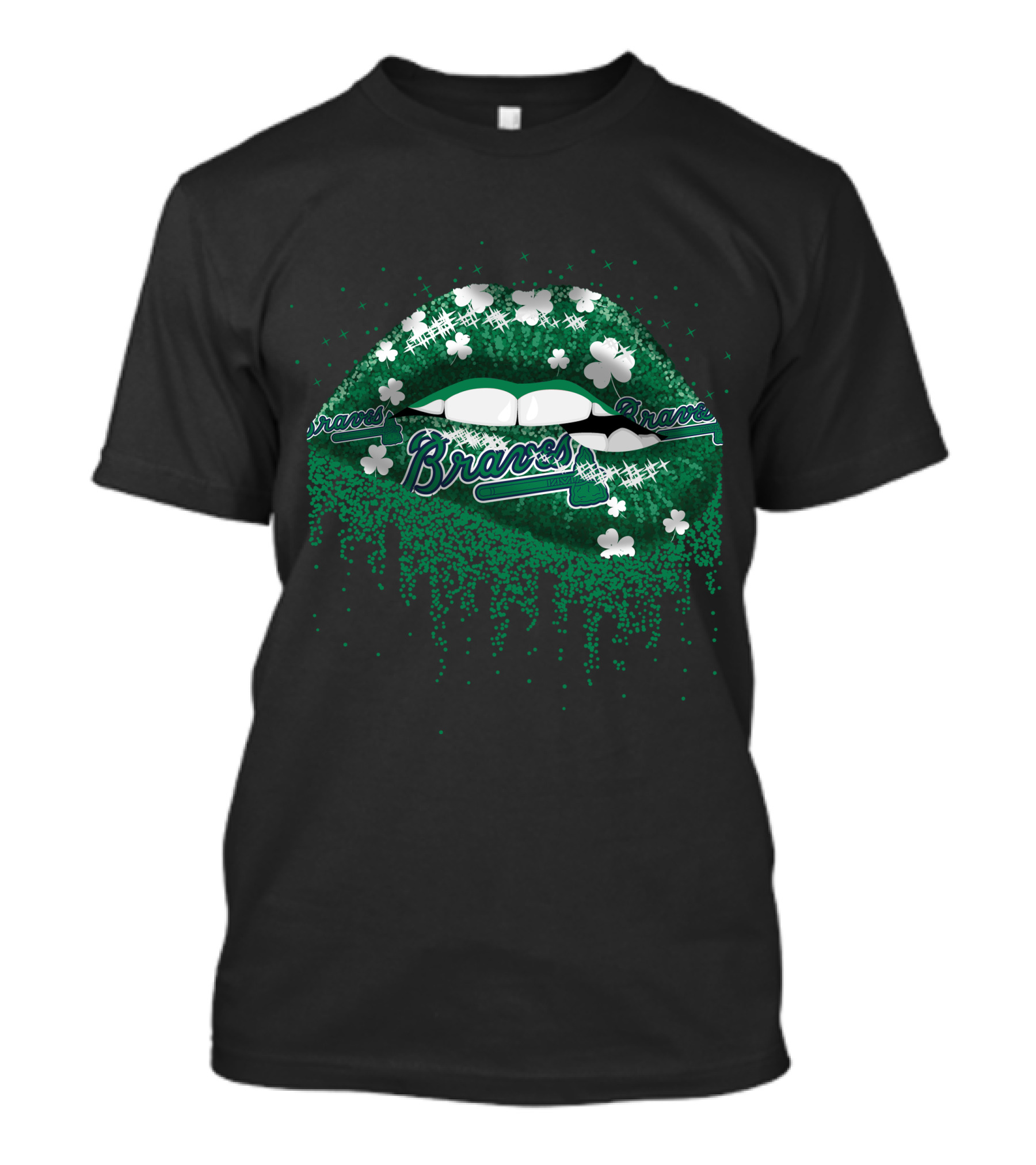 Braves Shamrock Lips Dripping Clovers T-Shirt