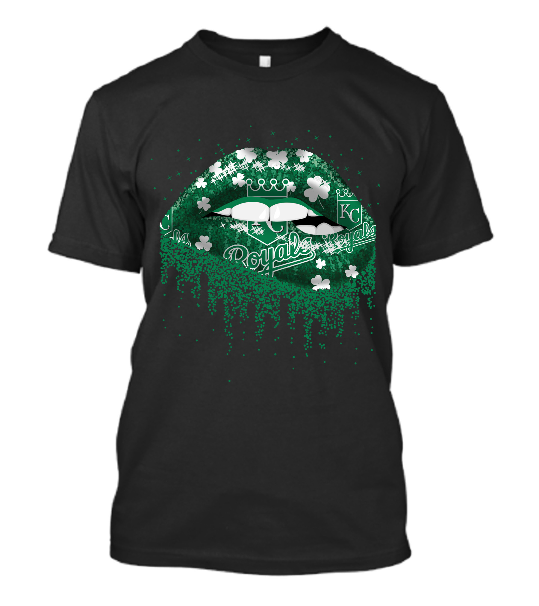 Kansas City Royals Green Lips Clover Crown KC Royals T-Shirt