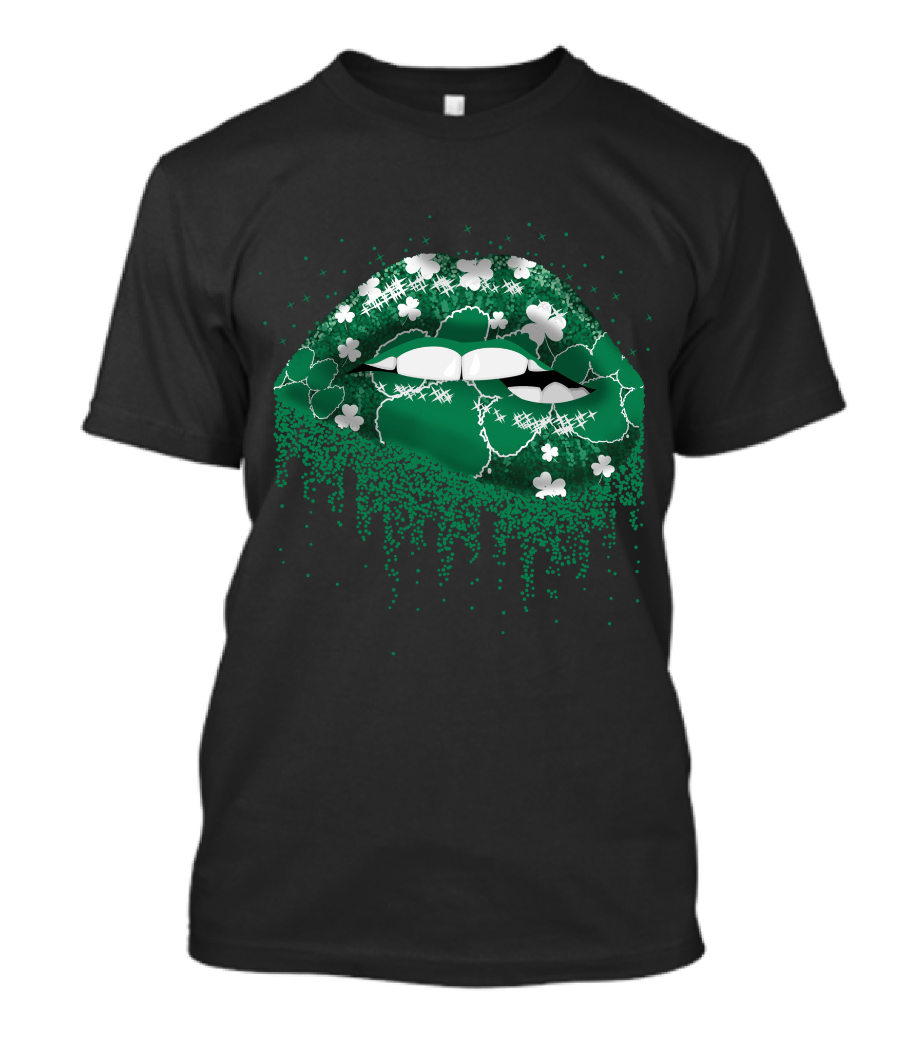 Clemson Tigers Green Shamrock Lips T-Shirt