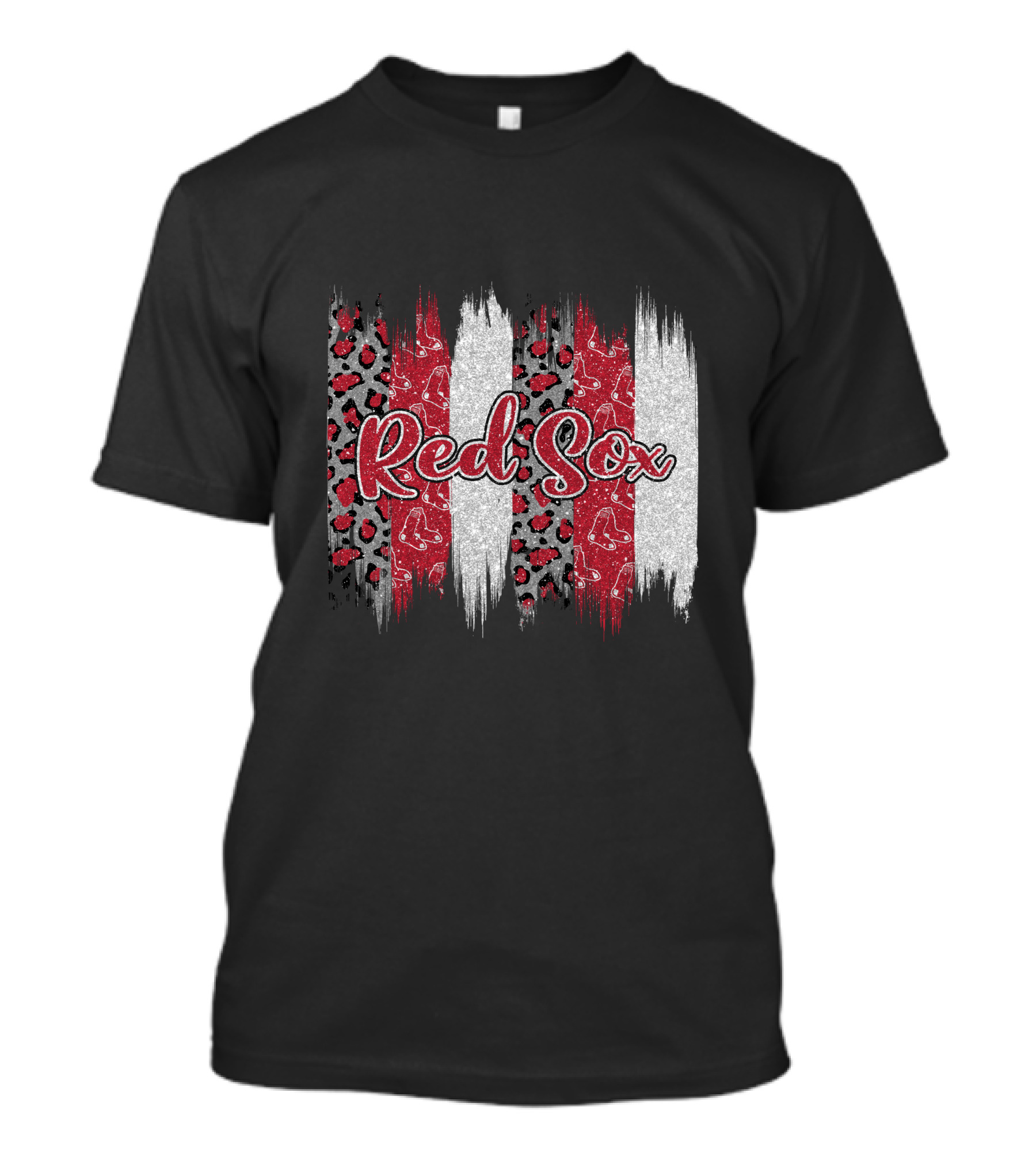 Red Sox Glitter Brushstroke T-Shirt