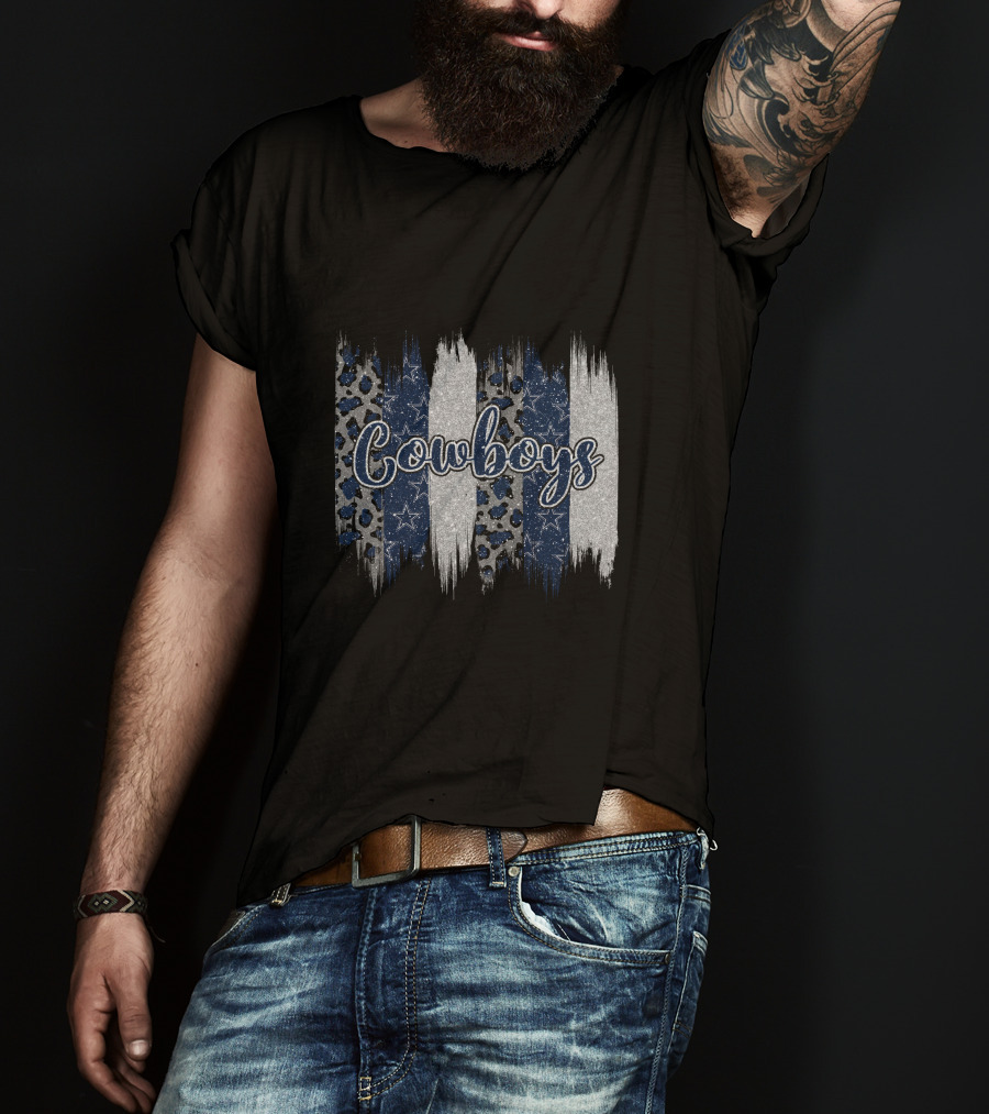 Cowboys Brushstroke Leopard Star Stripes T-Shirt
