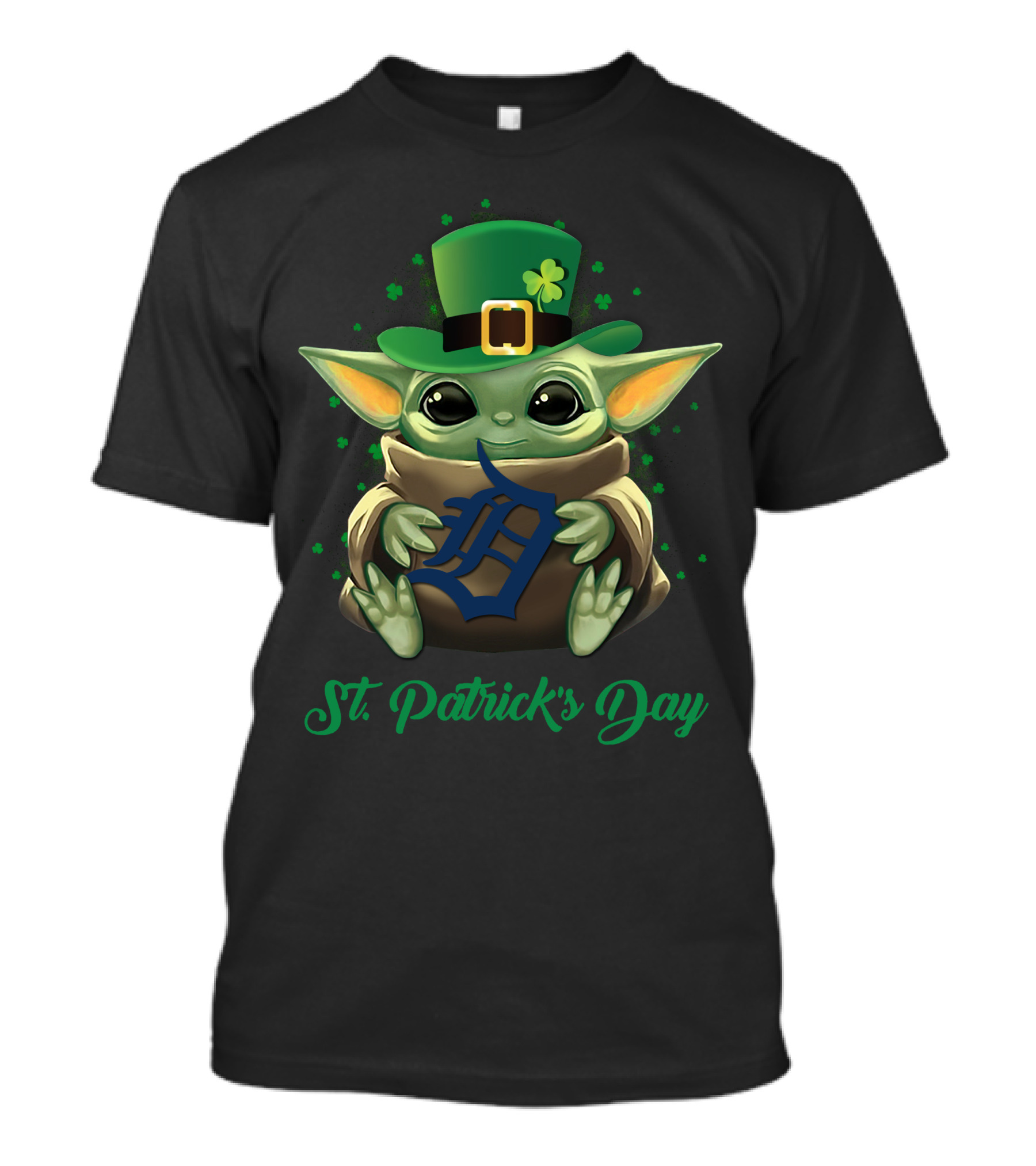 Detroit Tigers Baby Yoda St. Patrick's Day T-Shirt