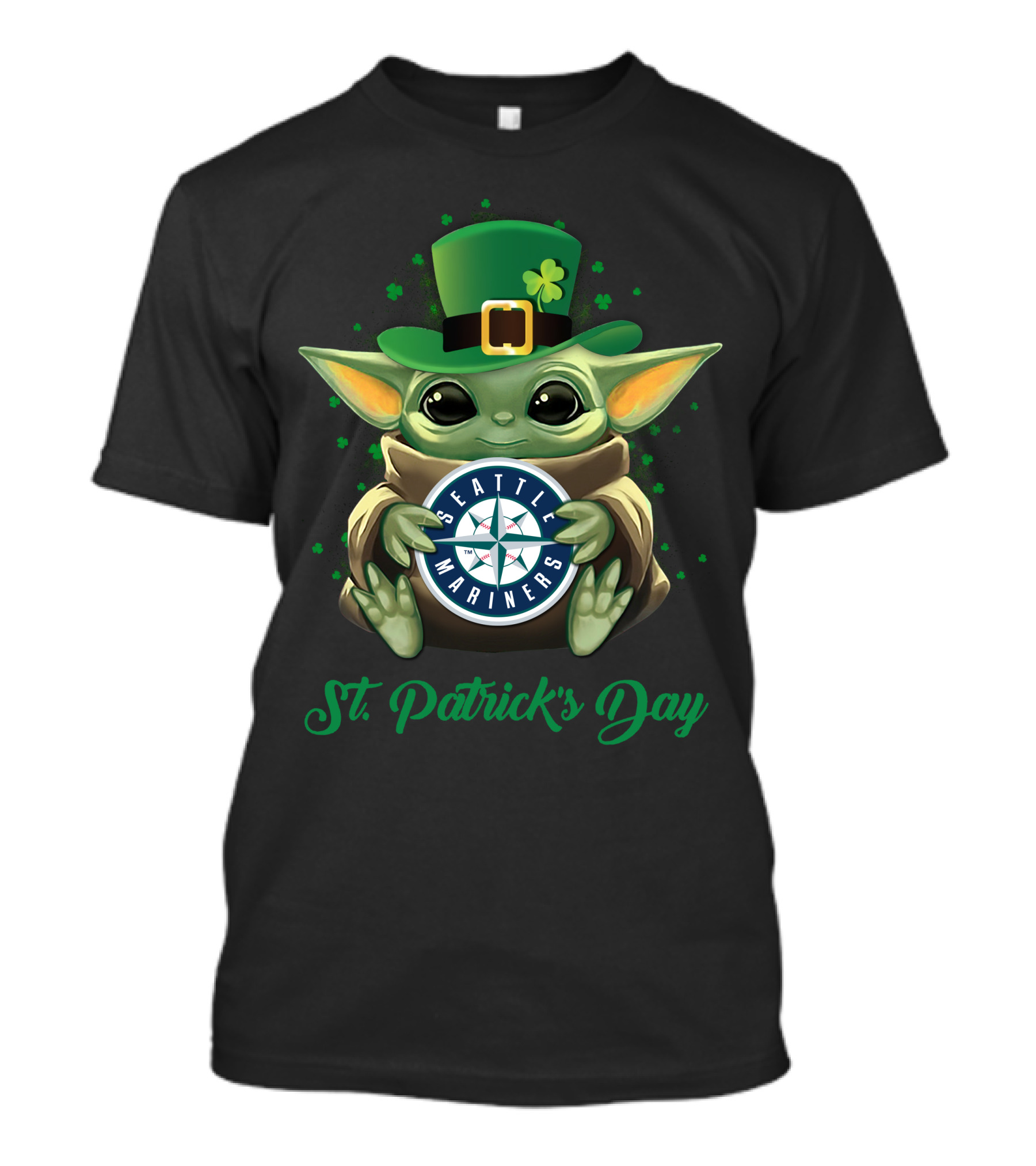 Seattle Mariners Baby Yoda St. Patrick's Day T-Shirt